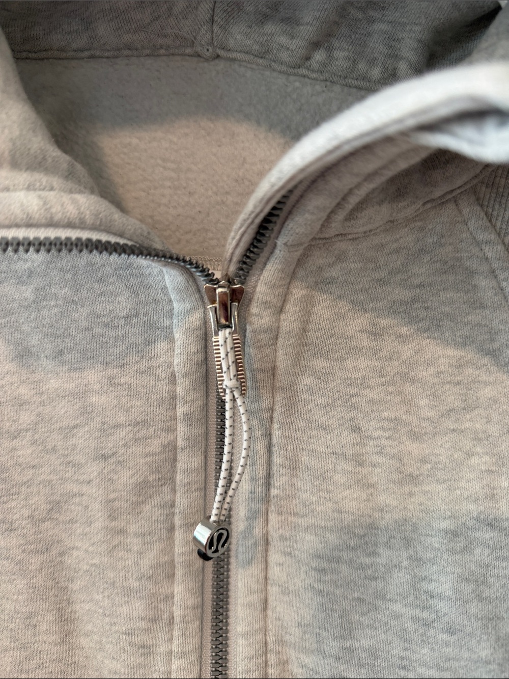 lululemon scuba athletica Light Gray Full-Zip Hooded Sweatshirt xs-s crop style - Picture 4 of 6